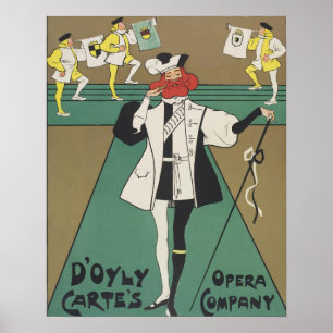 Poster Dudley Hardy ~ Sa Majesté ~ D'oyly Carte's