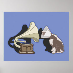 Poster Duet - Chien & Gramophone