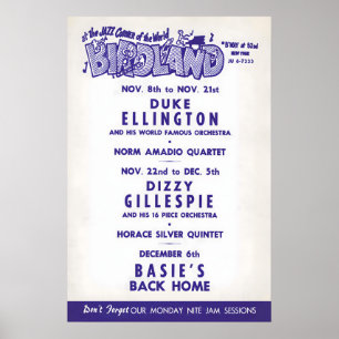 Poster Duke Ellington - Dizzy Gillespie - Count Basie