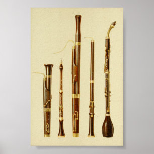 Poster Dulcian, hautbois, basson, hautbois de Baronite