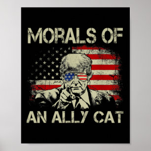 Poster D'Un Chat Allié Drôle Trump 2024