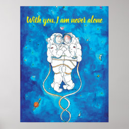 Poster d'un couple d'astronautes amoureux de la Sa