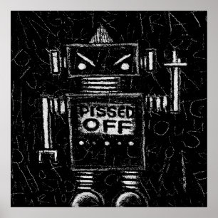 Poster d'un robot en colère