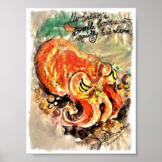 Poster d'une brosse et d'une peinture à l'encre d' (Devant)