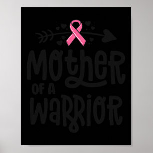 Poster D'Une Famille Guerrière Cancer Du Sein Ruban Rose