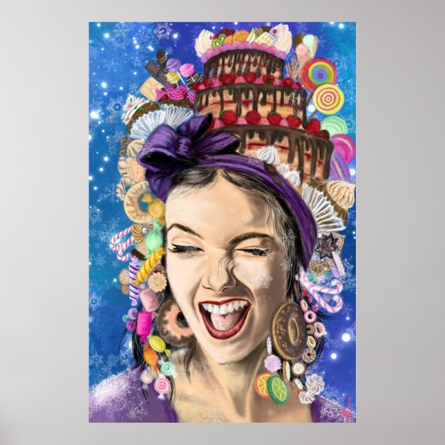 Poster d'une femme d'anniversaire heureux (Devant)