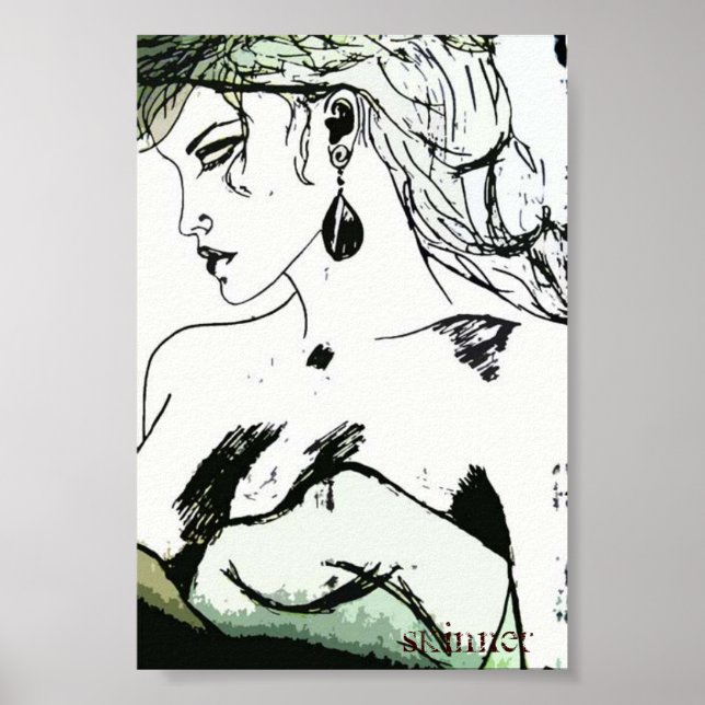 Poster d'une femme, profil latéral (Devant)