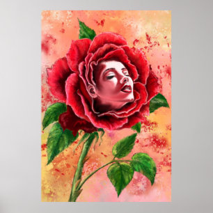 Poster d'une femme rose