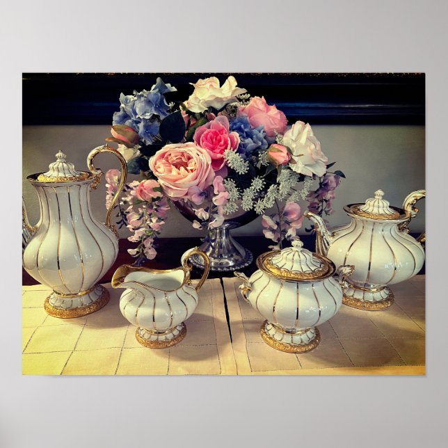 Poster d'une fête du thé à la maison (Devant)