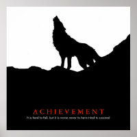 Poster d'une réussite motivationnelle en noir et b
