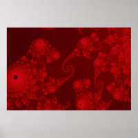 Poster d'une troupe de hippocampes rouges profonds