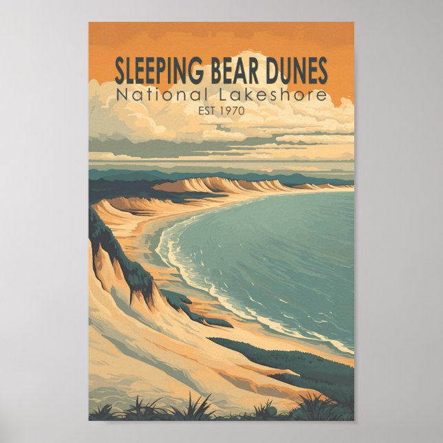 Poster Dunes de l'ours couchage National Lakeshore Art de (Devant)