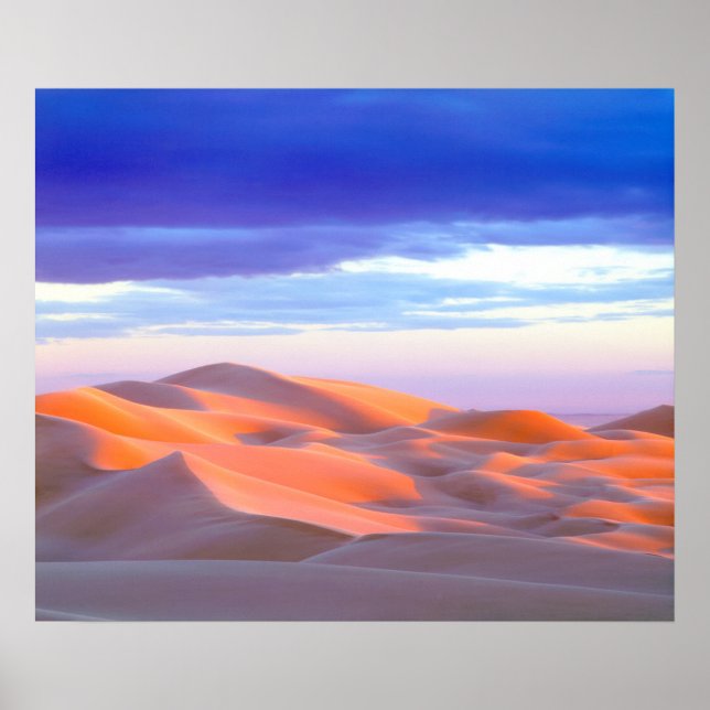 Poster Dunes de sable de Glamis au coucher du soleil (Devant)