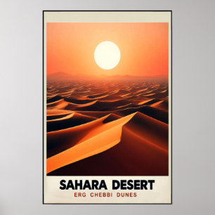Poster Dunes infinies de l'Erg Chebbi, Maroc