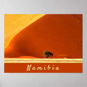 Poster Dunes rouges de Namibie de Sossusvlei photo avec t