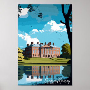 Poster Dunham Massey Angleterre illustration de voyage vi