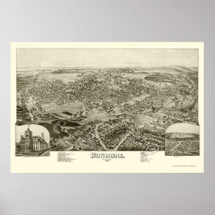 Poster Dunmore, PA Carte panoramique - 1892