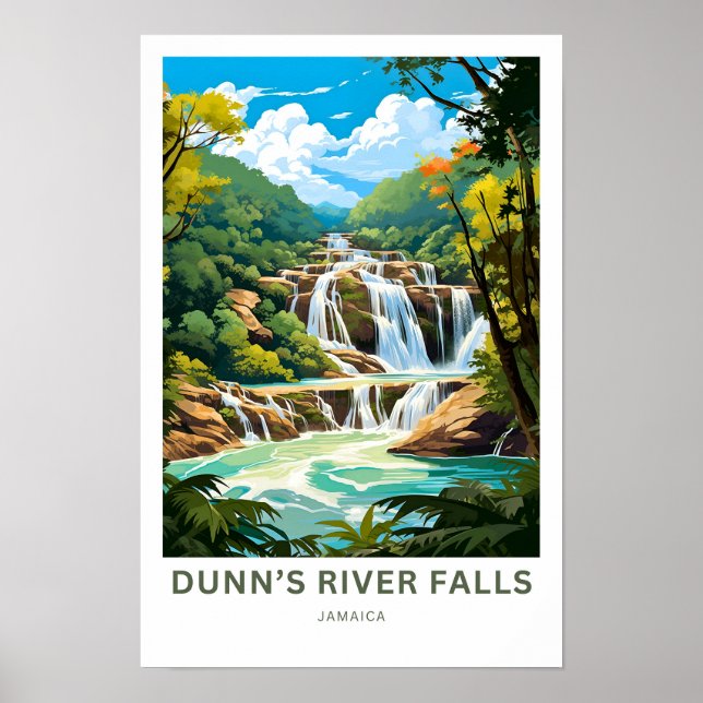 Poster Dunn's River Falls Jamaïque Travel Imprimer (Devant)