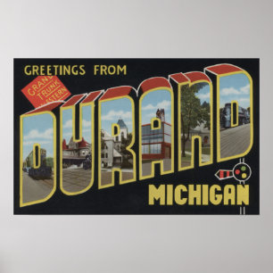 Poster Durand, Michigan - Scènes de grandes lettres