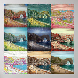 Poster Durdle Door, Dorset, Angleterre Collage