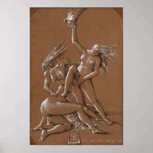Poster Dürer - Vœux de Nouvel An avec trois sorcières