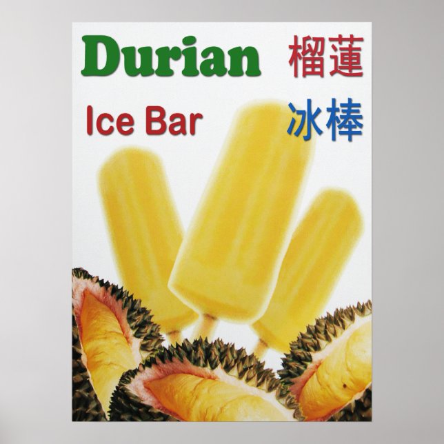 Poster Durian Ice Bar Tropical Fruit Popsicle (Devant)