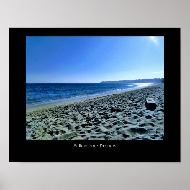Poster Dusk at Malibu Beach Inspirational Citation (Devant)