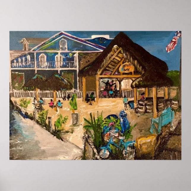 Poster "Dusk at Mojito's" Peinture de Willowcatdesigns (Devant)