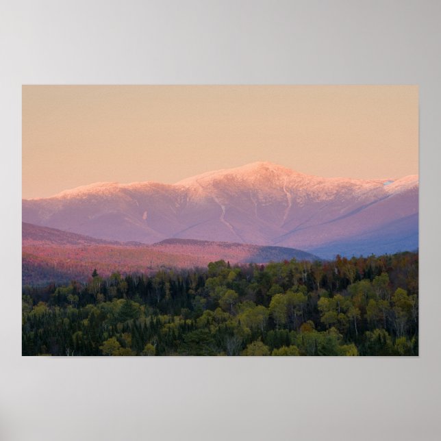 Poster Dusk et Mount Washington dans le nouveau Hampshire (Devant)
