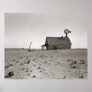 Poster Dust Bowl Farm, 1938. Photo vintage