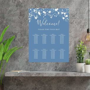 Poster Dusty bleu blanc étoiles 9 places