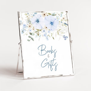 Poster Dusty Blue Baby Bloom Baby shower Livres et cadeau