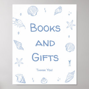 Poster Dusty Blue Beach Baby showers Livres et cadeaux