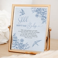 Dusty Blue Chinoiserie Baby shower Ne pas dire béb