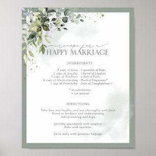 Poster Dusty Blue Eucalyptus Recette pour un mariage heur