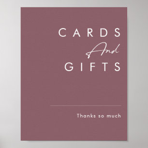 Poster Dusty Boho Panneau Cartes et Cadeaux Violet