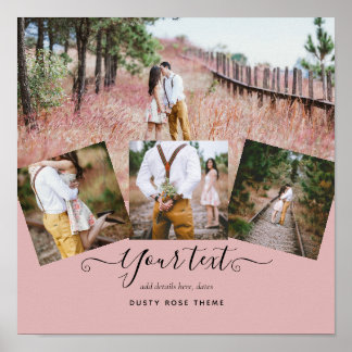 Poster Dusty Rose rose Newlywets Mariage PHOTO Cadeau