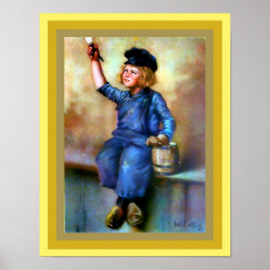 Poster Dutch Boy Painter Imprimer Vintage 1908 version am