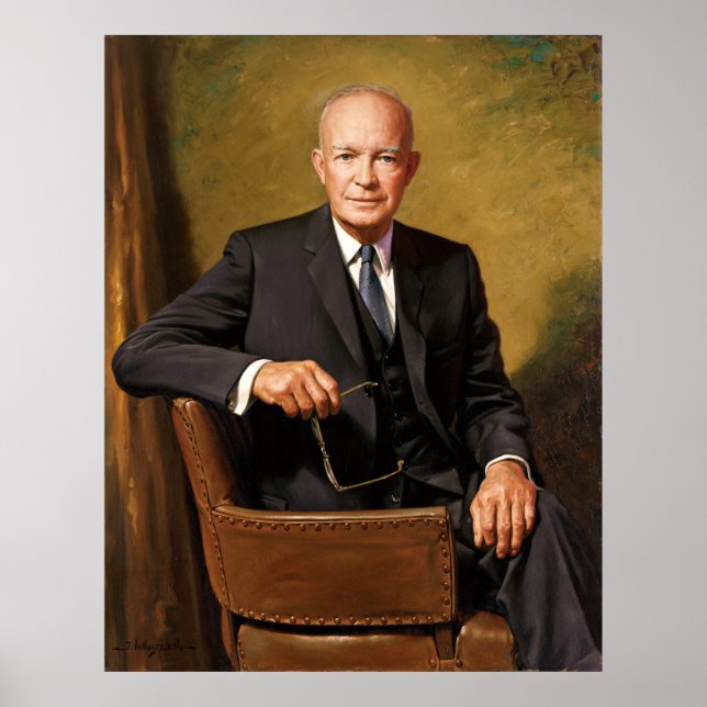 Poster Dwight Eisenhower Président Portrait de la Maison  (Devant)
