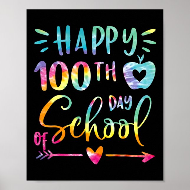 Poster Dye Happy 100e Jour De L'Enseignant Étudiant 100 (Devant)