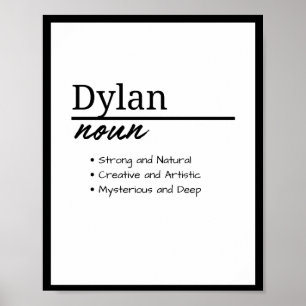 Poster Dylan, Garçon Personnalisé Nom Définition