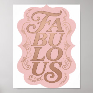 Poster Dynamic Gold FABULEUX Texte Art 3D