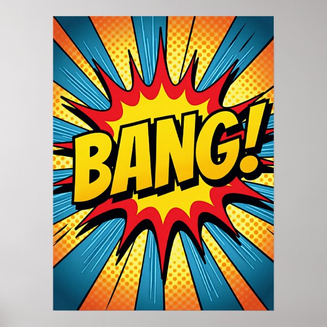 Poster Dynamic Pop Art 'BANG' ! Style comique (Devant)