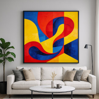 Poster Dynamism - Abstract Style Primary Colored Art