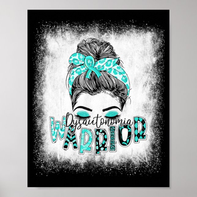 Poster Dysautonomia Bleached Warriia Messy Bun Turquoise (Devant)