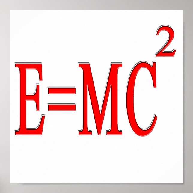 Poster E=MC 2 (rouge) (Devant)