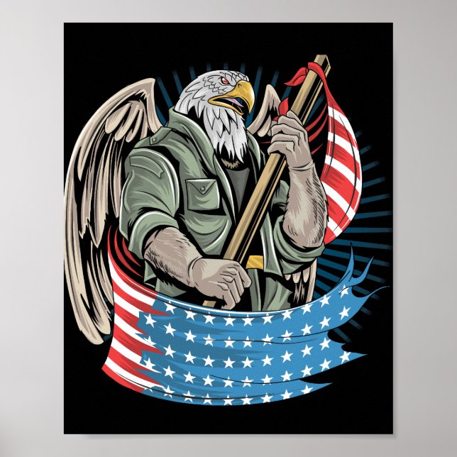 Poster Eagle america usa armée de l'artisanat pour vétéra (Devant)