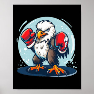 Poster Eagle combat avec des gants de boxe pour un Cool