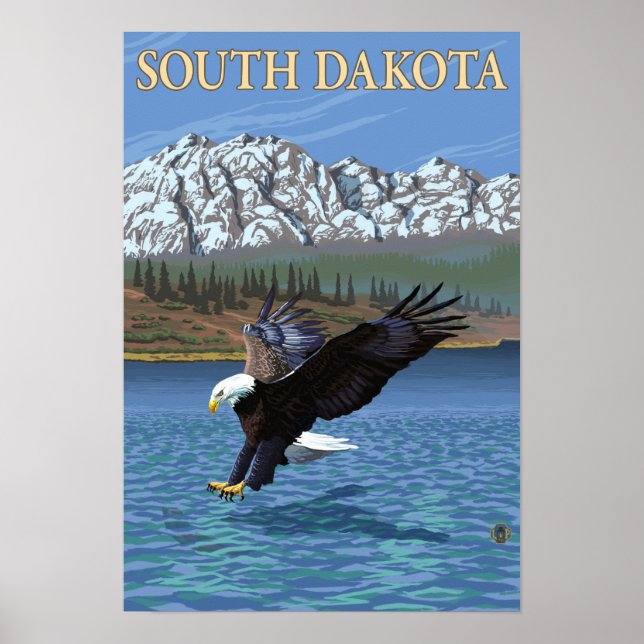 Poster Eagle Diving Dakota du Sud (Devant)