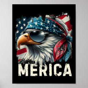Poster Eagle Mullet Sungles Merica 4 Juillet États-Unis A